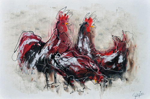 Caspar van Houten + Chickens in white